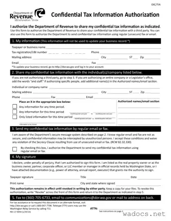 Blank Washington 27 0054 Form