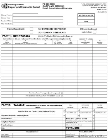 Blank Washington Liq 318 Form